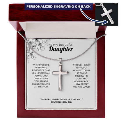 Cross Necklace – The Lord Goes Before You