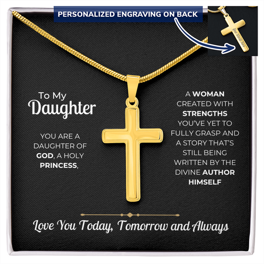 To My Daughter – Personalized Cross Necklace Gift