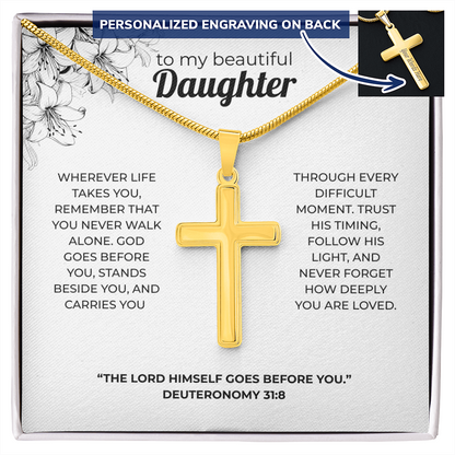 Cross Necklace – The Lord Goes Before You