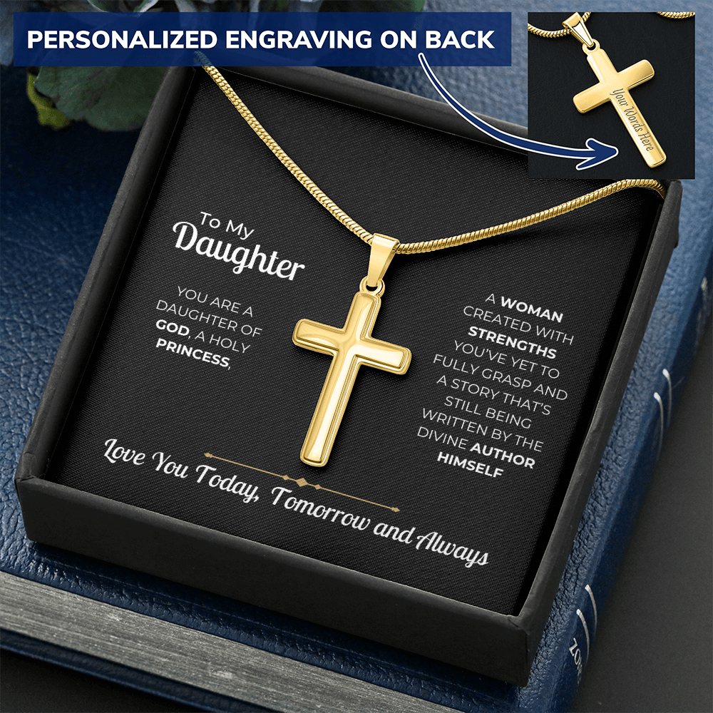 To My Daughter – Personalized Cross Necklace Gift