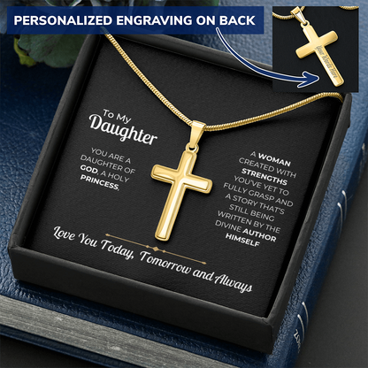 To My Daughter – Personalized Cross Necklace Gift