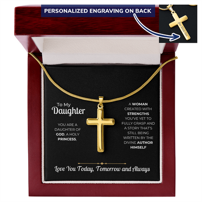 To My Daughter – Personalized Cross Necklace Gift