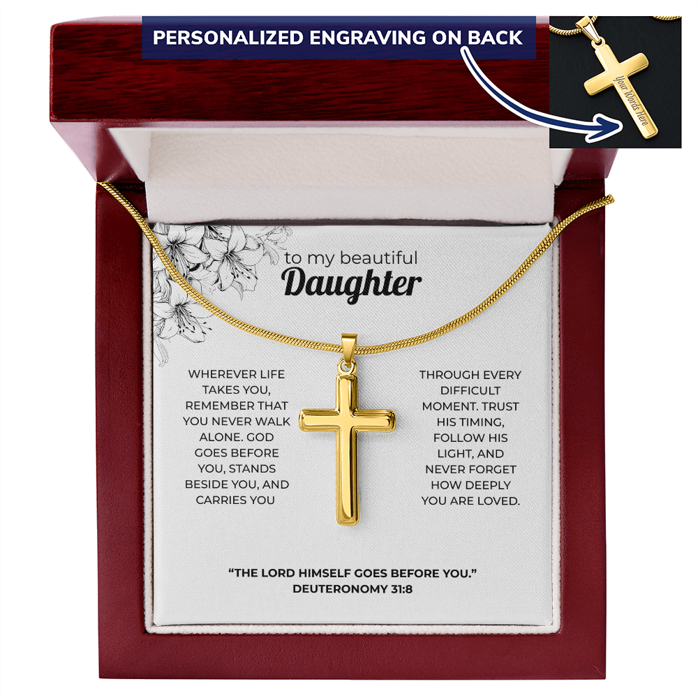 Cross Necklace – The Lord Goes Before You