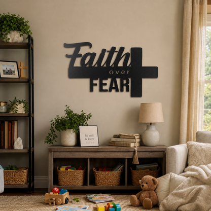 Faith Over Fear- Steel Sign