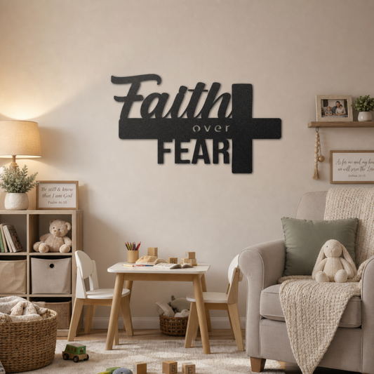 Faith Over Fear- Steel Sign